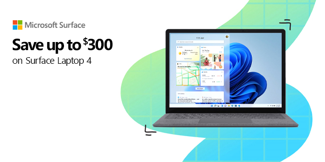 Save 300 Surface Laptop 4 8.10.22banner