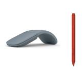 Microsoft Surface Pen Poppy Red+Surface Arc Touch Mouse Ice Blue
