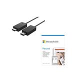 Microsoft Wireless Display Adapter + Microsoft 365 Personal 1 Year Subscription For 1 User