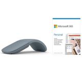 Microsoft Surface Arc Touch Mouse Ice Blue + Microsoft 365 Personal 1 Year Subscription For 1 User