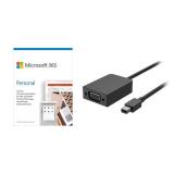 Microsoft Surface Mini DisplayPort to VGA Adapter Black + Microsoft 365 Personal 1 Year Subscription For 1 User