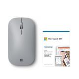 Microsoft Surface Mobile Mouse Platinum + Microsoft 365 Personal 1 Year Subscription For 1 User