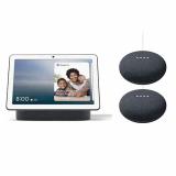 Nest Hub Max with Google Assistant Charcoal + Google Nest Mini Charcoal (2-pack)