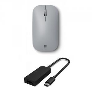 Microsoft Surface Mobile Mouse Platinum+Surface USB-C to HDMI Adapter Black
