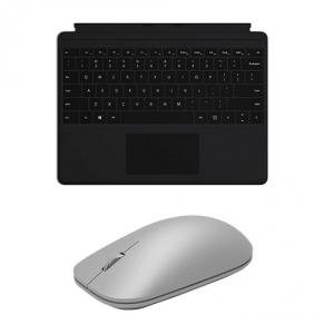 Microsoft Surface Mouse Gray+Surface Pro X Keyboard Black Alcantara