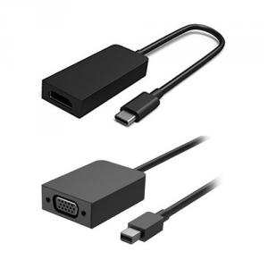 Microsoft Surface USB-C to HDMI Adapter Black + Surface Mini DisplayPort to VGA Adapter Black