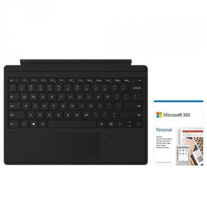 Microsoft Surface Pro Signature Type Cover w/ Finger Print Reader Black + Microsoft 365 Personal 1 Year Subscription For 1 User