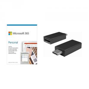 Microsoft Surface USB-C to USB 3.0 Adapter + Microsoft 365 Personal 1 Year Subscription For 1 User
