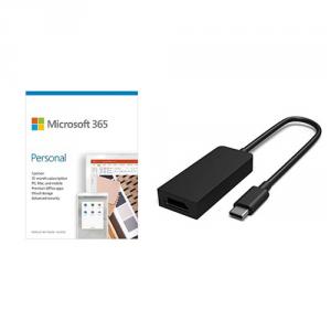 Microsoft Surface USB-C to DisplayPort Adapter + Microsoft 365 Personal 1 Year Subscription For 1 User