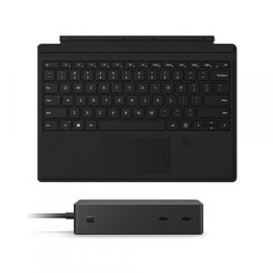 Microsoft Surface Dock 2 Black+Surface Pro Signature Type Cover w/ Finger Print Reader Black