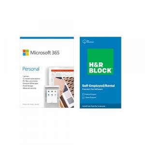 Microsoft 365 Personal 1 Year Subscription For 1 User + H&R Block Tax Software Premium 2020 Windows (email delivery)
