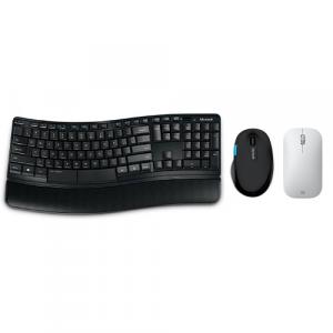 Microsoft Modern Mobile Mouse Glacier + Microsoft Sculpt Comfort Desktop Keyboard and Mouse