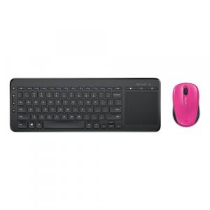 Microsoft 3500 Wireless Mobile Mouse- Pink + Microsoft All-in-One Media Keyboard