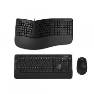 Microsoft Ergonomic Keyboard Black + Microsoft Wireless Desktop 3050