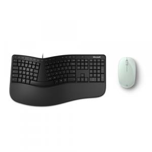 Microsoft Ergonomic Keyboard Black + Microsoft Bluetooth Mouse Mint