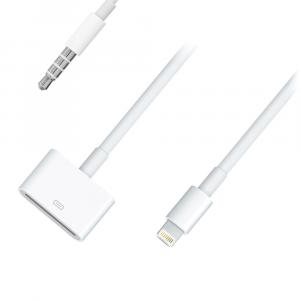 Open Box: 8-PIN TO 30-PIN ADAPTER CHARGER CABLE 3.5MM JACK FOR IPHONE 6 IPAD