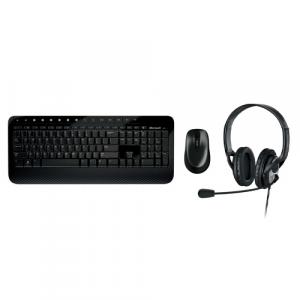 Microsoft LifeChat LX-3000 Digital USB Stereo Headset Noise-Canceling Microphone + Microsoft Wireless Desktop 2000 Keyboard and Mouse