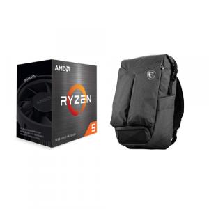AMD Ryzen 5 5600X 6-core 12-thread Desktop Processor + MSI Air Gaming Backpack Grey