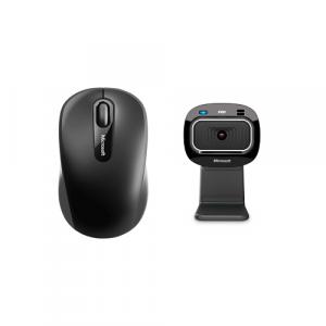 Microsoft Bluetooth Mobile Mouse 3600 Black + Microsoft LifeCam HD-3000 Webcam