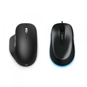 Microsoft Bluetooth Ergonomic Mouse Matte Black + Microsoft Comfort Mouse 4500 Lochness Gray