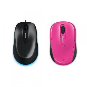 Microsoft Comfort Mouse 4500 Lochness Gray + Microsoft 3500 Wireless Mobile Mouse- Pink