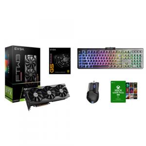 EVGA GeForce RTX 3060 Ti FTW3 ULTRA GAMING LHR Graphics Card + EVGA SuperNOVA 750 G5 Power Supply + EVGA X17 Wired Customizable Gaming Mouse + EVGA Z12 RGB USB 2.0 Gaming Keyboard + Xbox Game Pass For PC 6 Month Membership (Email Delivery)