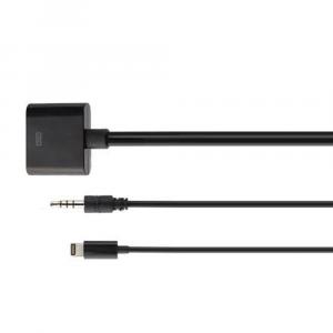 Open Box: 8-PIN TO 30-PIN ADAPTER CABLE 3.5MM JACK FOR IPHONE 6 IPAD BLACK
