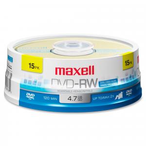 Open Box: Maxell 635117 Rewritable Recording Format 4.7Gb DVD-RW Disc Playback on DVD Drive or Player and Archive High Capacity Files