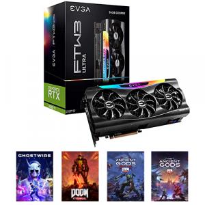 EVGA NVIDIA GeForce RTX 3090 Ti Graphic Card + Ghostwire: Tokyo, DOOM Eternal, DOOM Eternal Year One Pass Game Bundle (Email Delivery)