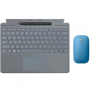 Microsoft Surface Pro Signature Keyboard Ice Blue with Surface Slim Pen 2 Black + Microsoft Modern Mobile Wireless BlueTrack Mouse Sapphire