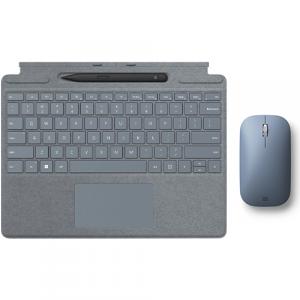 Microsoft Surface Pro Signature Keyboard Ice Blue with Surface Slim Pen 2 Black + Microsoft Surface Mobile Mouse Ice Blue