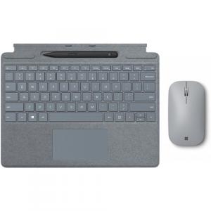 Microsoft Surface Pro Signature Keyboard Ice Blue with Surface Slim Pen 2 Black + Microsoft Surface Mobile Mouse Platinum