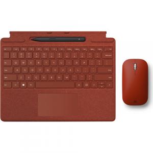Microsoft Surface Pro Signature Keyboard Poppy Red with Surface Slim Pen 2 Black + Microsoft Surface Mobile Mouse Poppy Red