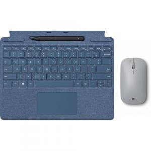 Microsoft Surface Pro Signature Keyboard Sapphire with Surface Slim Pen 2 Black + Microsoft Surface Mobile Mouse Platinum