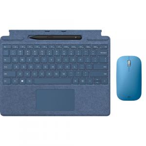 Microsoft Surface Pro Signature Keyboard Sapphire with Surface Slim Pen 2 Black + Microsoft Modern Mobile Wireless BlueTrack Mouse Sapphire