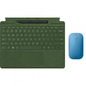 Microsoft Surface Pro Signature Keyboard Forest with Surface Slim Pen 2 Black + Microsoft Modern Mobile Wireless BlueTrack Mouse Sapphire