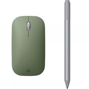 Microsoft Surface Pen Platinum + Microsoft Modern Mobile Wireless BlueTrack Mouse Forest