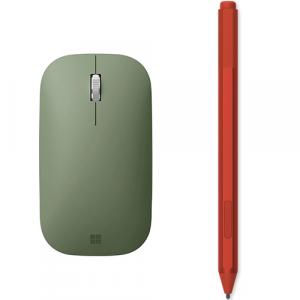 Microsoft Surface Pen Poppy Red + Microsoft Modern Mobile Wireless BlueTrack Mouse Forest