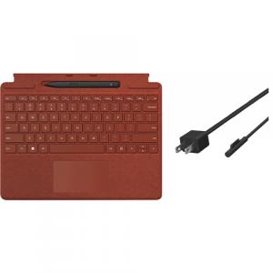 Microsoft Surface Pro Signature Keyboard Poppy Red with Surface Slim Pen 2 Black + Microsoft Surface 65W Power Supply