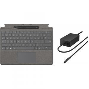 Microsoft Surface Pro Signature Keyboard Platinum with Surface Slim Pen 2 Black + Microsoft Surface 127W Power Supply