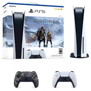 PlayStation 5 Console God of War Ragnarok Bundle + PlayStation 5 DualSense Wireless Controller Gray Camouflage