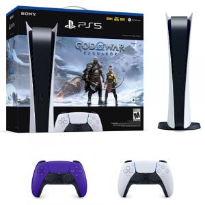 PlayStation 5 Digital Edition God of War Ragnarok Bundle + PlayStation 5 DualSense Wireless Controller Galactic Purple