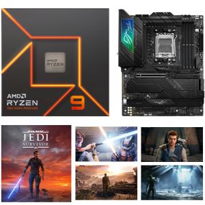 AMD Ryzen 9 7900 with Wraith Prism Cooler + Asus ROG Strix X670E-F GAMING WIFI Gaming Desktop Motherboard + STAR WARS Jedi: Survivor (Email Delivery)