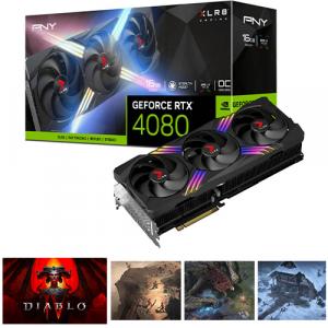 PNY GeForce RTX 4080 16GB XLR8 Gaming VERTO EPIC-X RGB Overclocked Triple Fan Graphics Card + Diablo IV (Email Delivery)