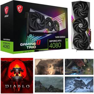 MSI GeForce RTX 4080 16GB GAMING X TRIO Graphics Card + Diablo IV (Email Delivery)