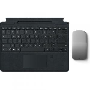 Microsoft Surface Pro Signature Keyboard with Finger Print Reader Black + Microsoft Surface Arc Touch Mouse Platinum