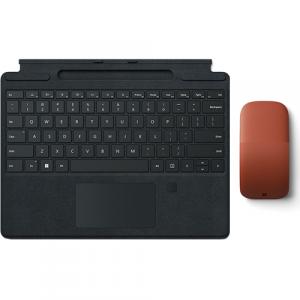 Microsoft Surface Pro Signature Keyboard with Finger Print Reader Black + Microsoft Surface Arc Touch Mouse Poppy Red