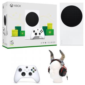 Xbox Series S 512GB SSD Console White + HyperX Cloud Alpha Wired Gaming Headset (Black-Red) + HyperX Cloud Alpha Horn Attachment