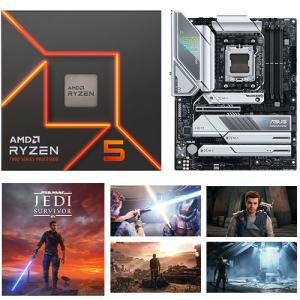 AMD Ryzen 5 7600X 6-core 12-thread Desktop Processor + Asus Prime X670E-PRO WIFI Desktop Motherboard + STAR WARS Jedi: Survivor (Email Delivery)