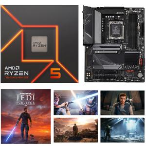 AMD Ryzen 5 7600X 6-core 12-thread Desktop Processor + GIGABYTE B650 AORUS ELITE AX Motherboard + STAR WARS Jedi: Survivor (Email Delivery)